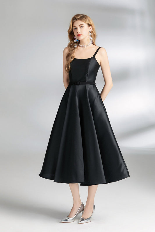 Audrey Hepburn Spaghetti Strap Flare Dress-1