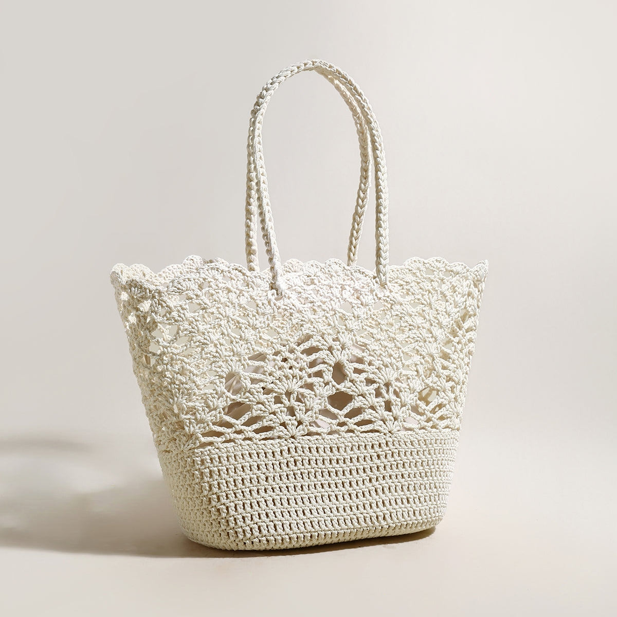 Beach Floral Crochet Tote Bag-4