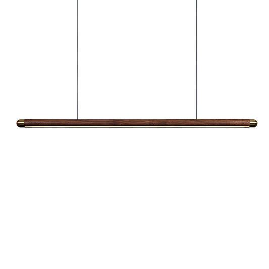 Contemporary Solid Wood and Brass Pendant Light-1