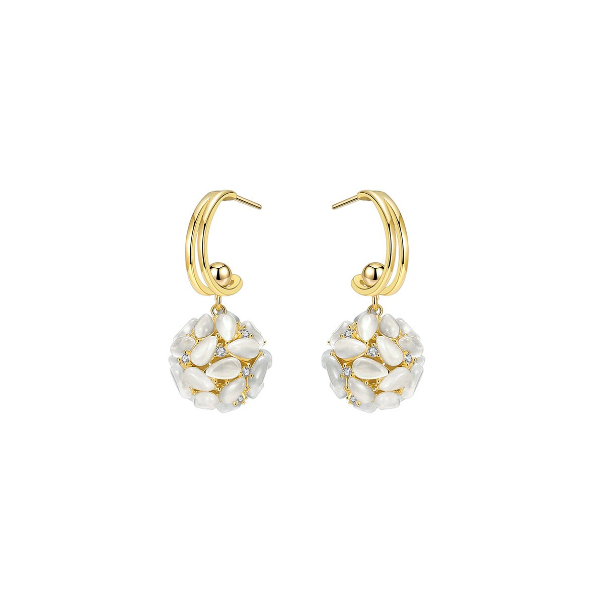 Dream Ball Gold Earrings-0