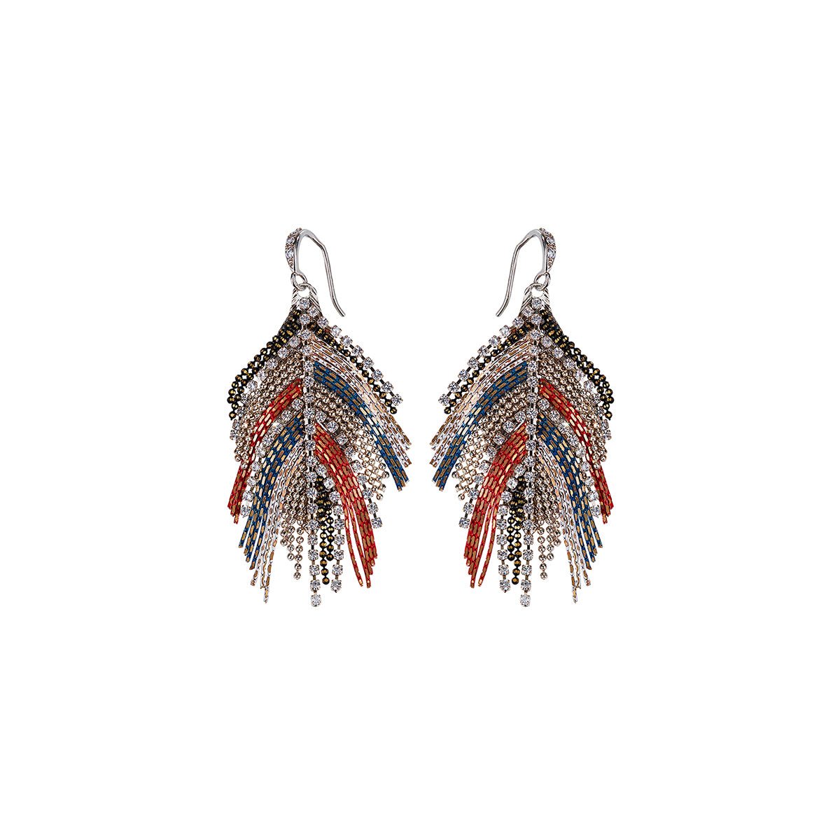 Feather Glitter Rainbow Earrings-0