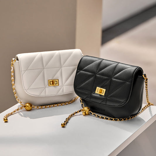 Monaco Trendy Triangle Quilted Leather Chain Bag-1