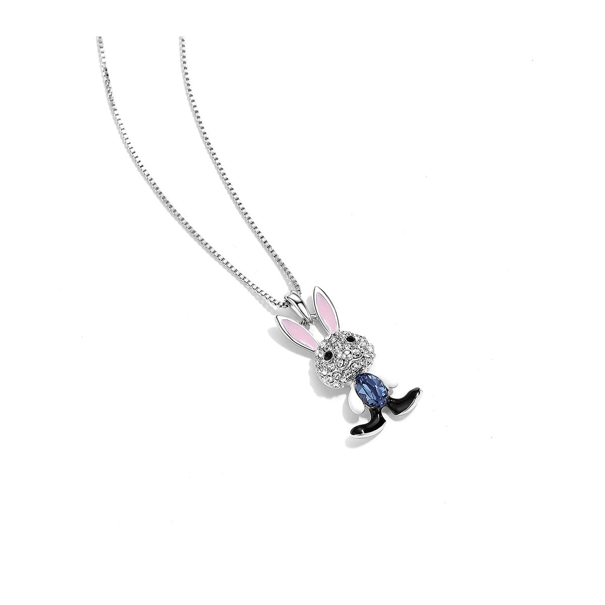 Mr. Bunny Pendant Silver Necklace-0