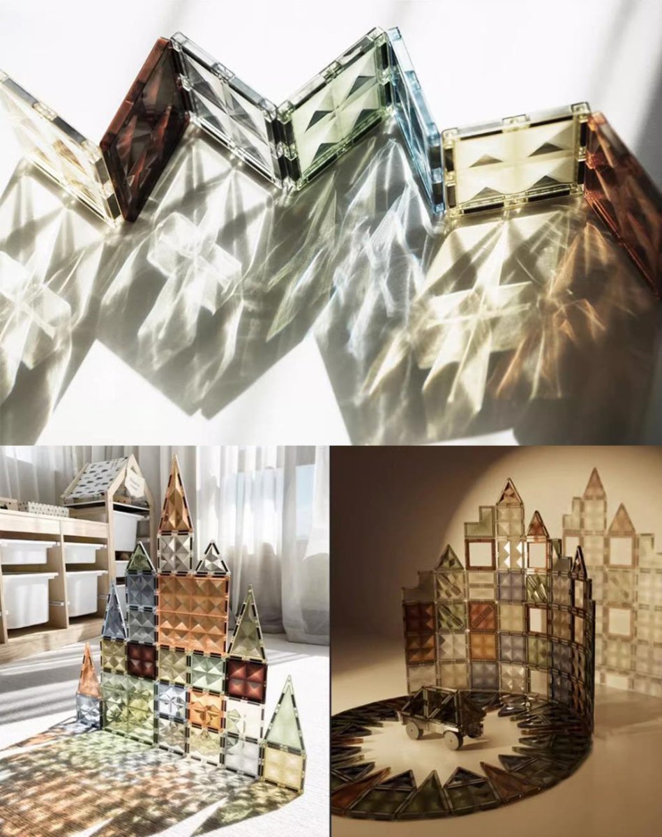 Nature World 100pcs Eye-care Color Magnetic Tiles With Storage Box-4