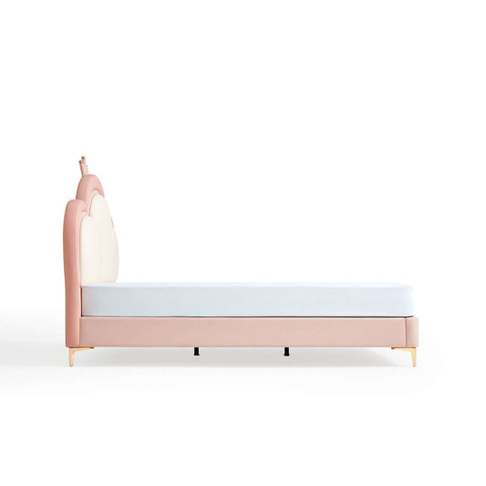Pink Cloud Princess Bed with Mattress-1