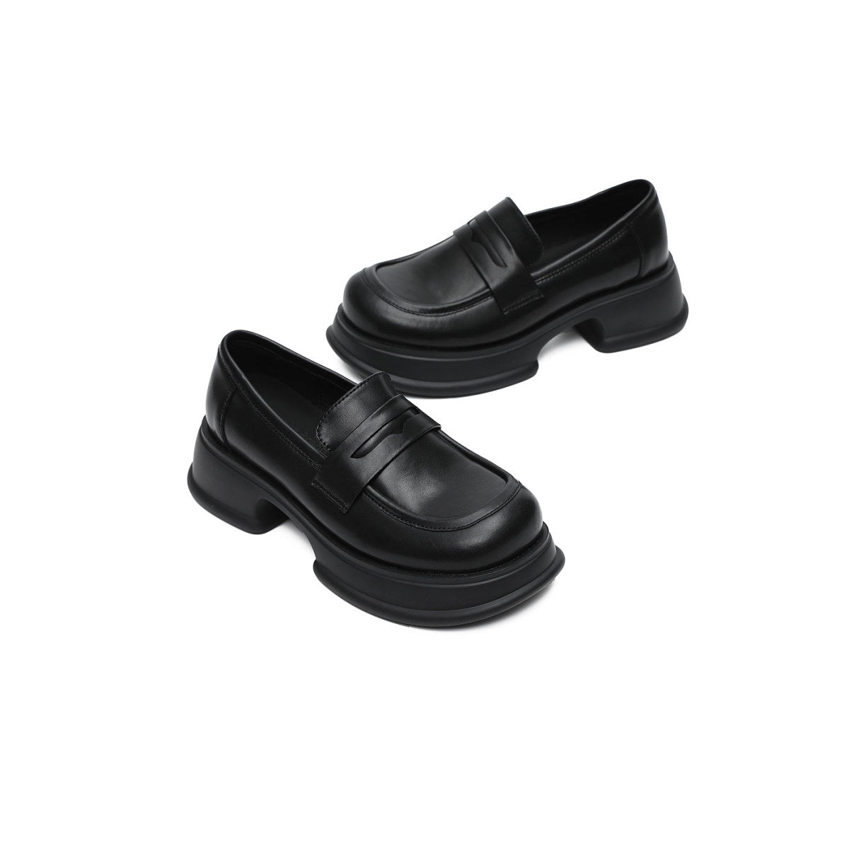 Platform Heeled Loafers-4