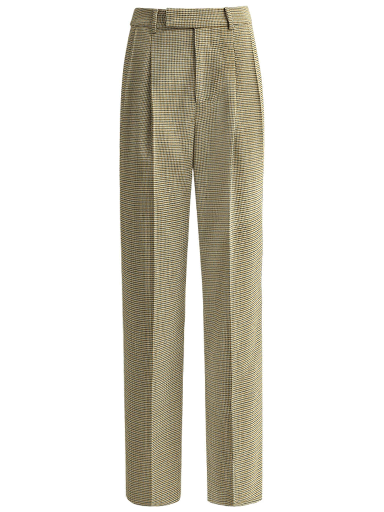 Professional Slim Fit Straight Cut Checkered Ankle Pants-3