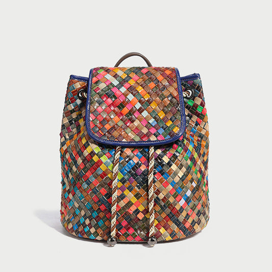 Sunset Everyday Woven Leather Backpack-1