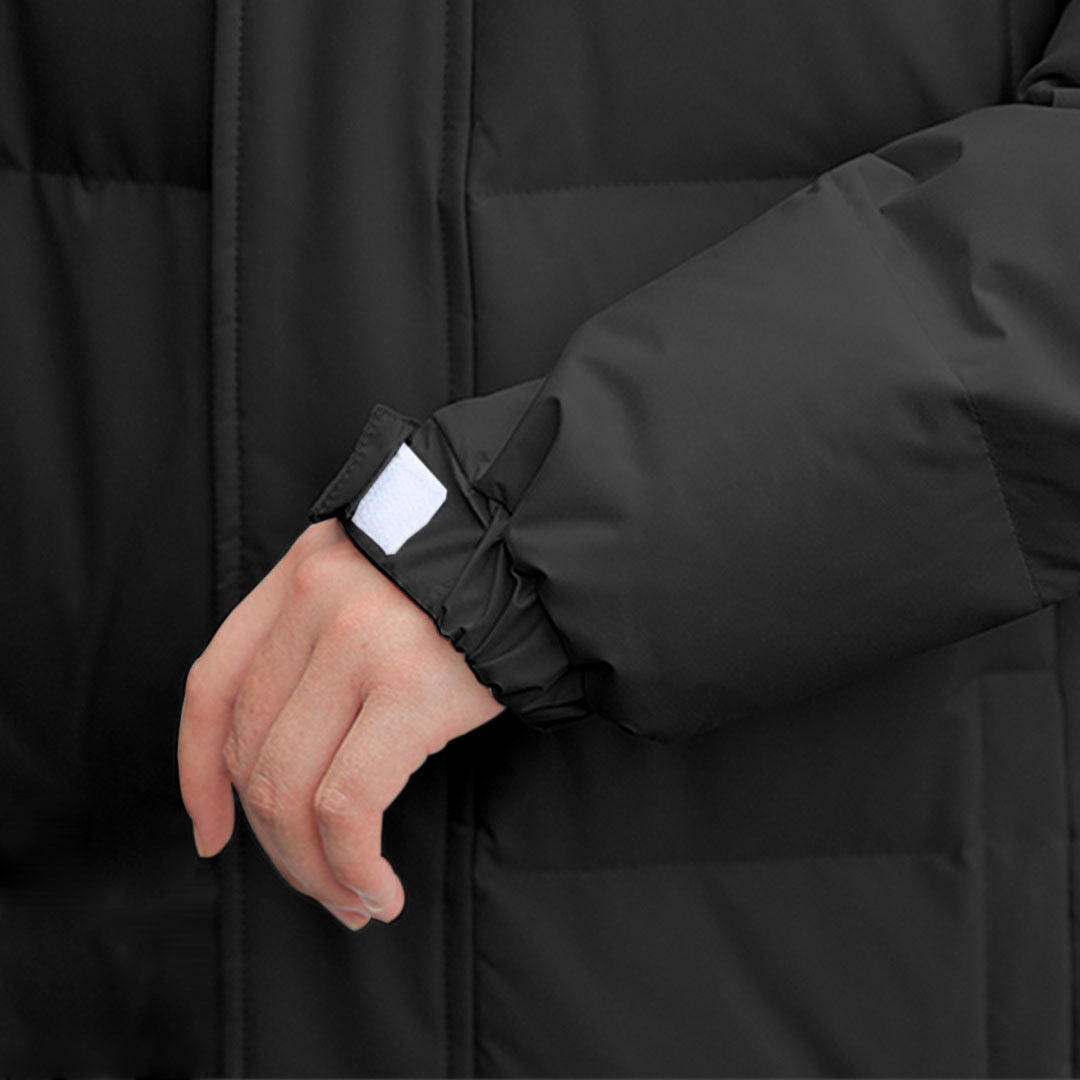 NNEAGS abbee Black 3XL Winter Hooded Overcoat Long Jacket Stylish Lightweight Quilted Warm Puffer Coat