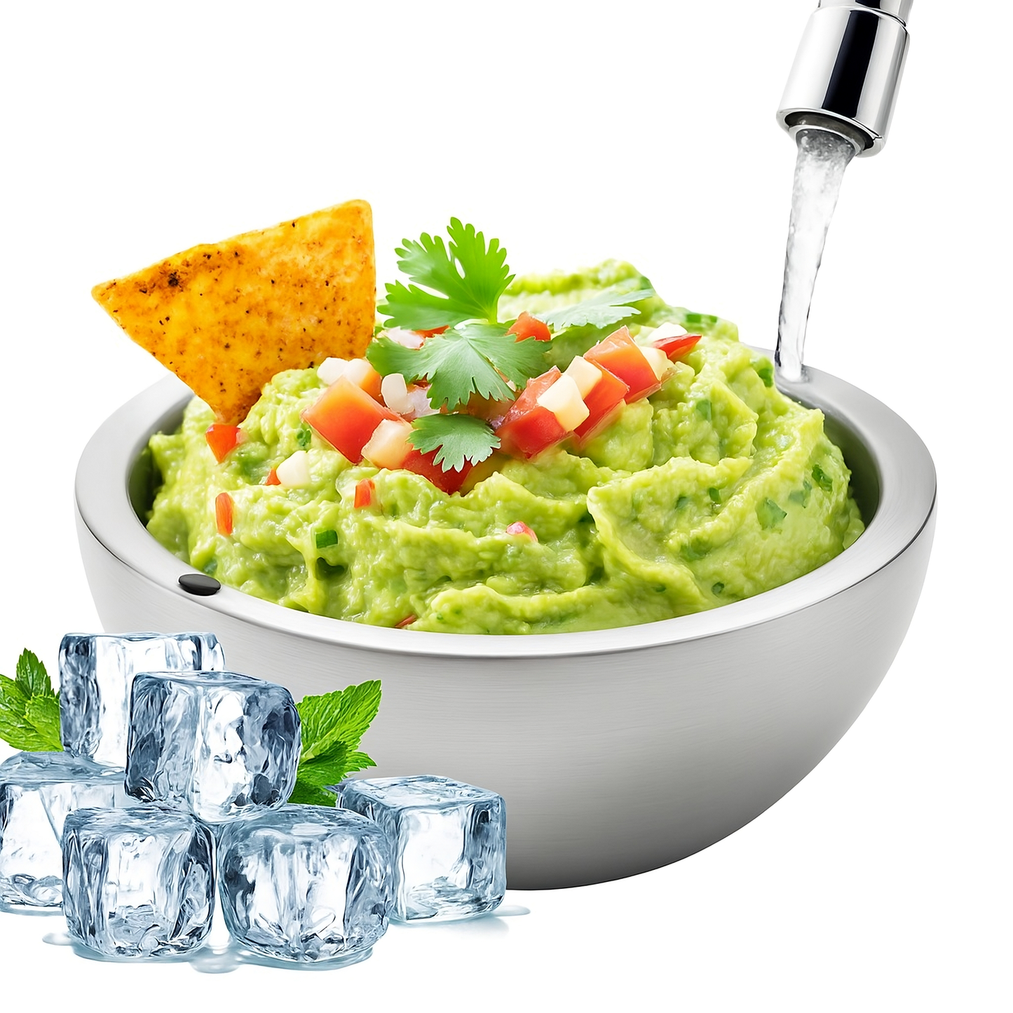 Stainless Steel Mixing Bowl with Ice Cavity