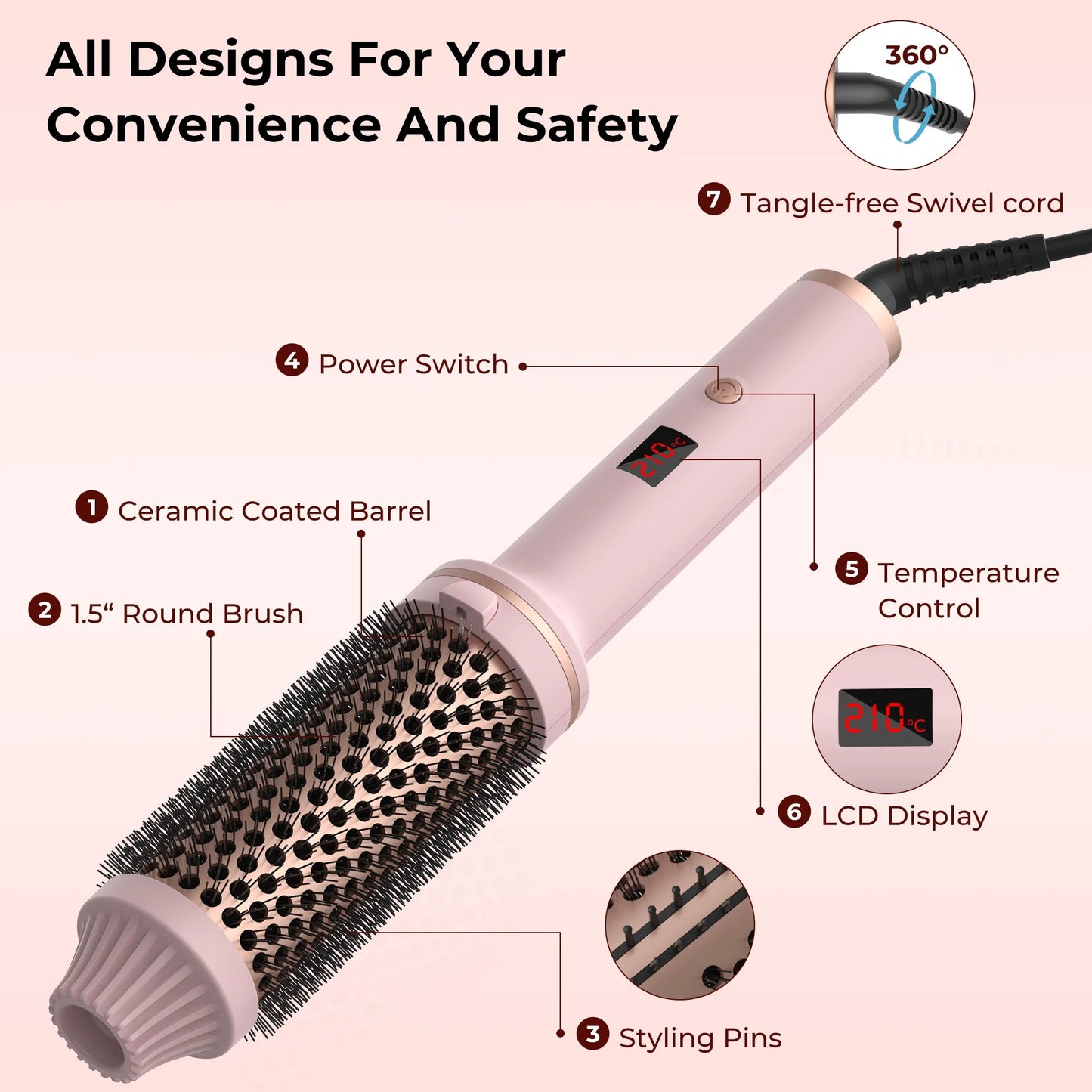 Ceramic Hair Curler Brush