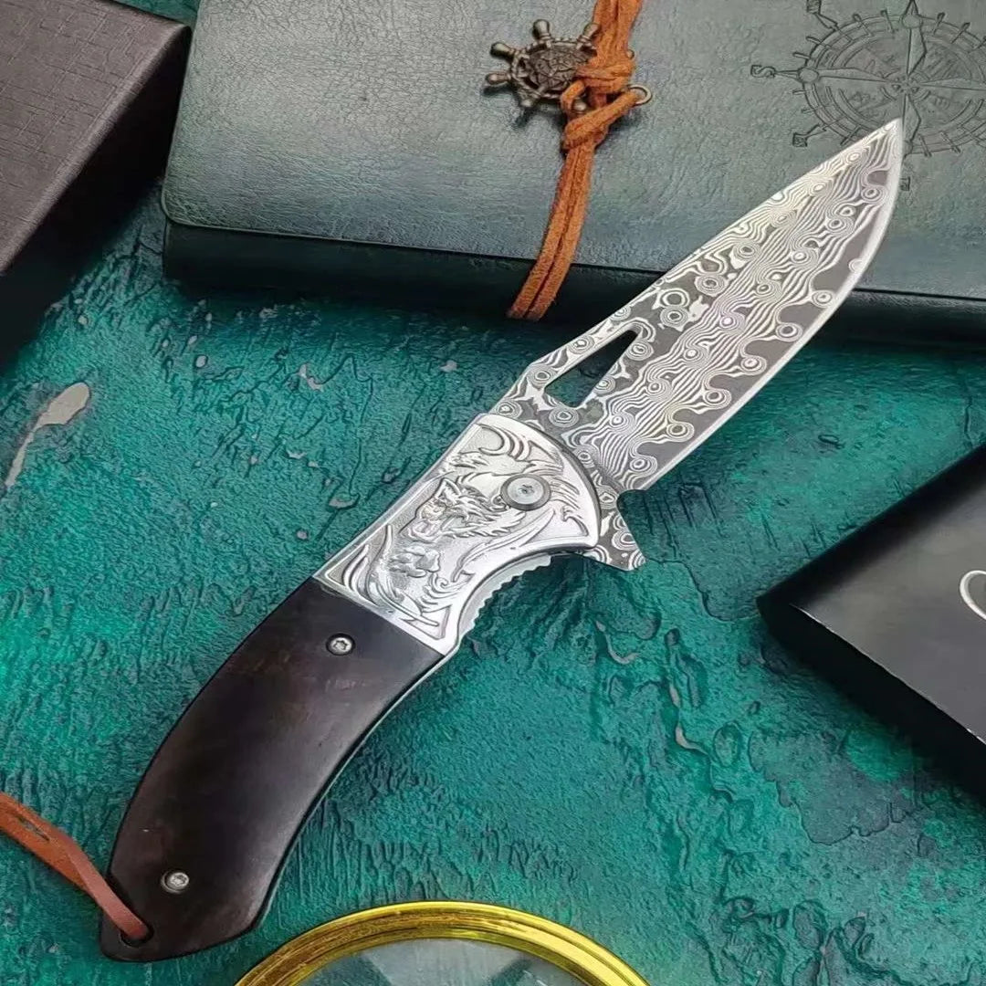 Damascus Steel Folding Knife