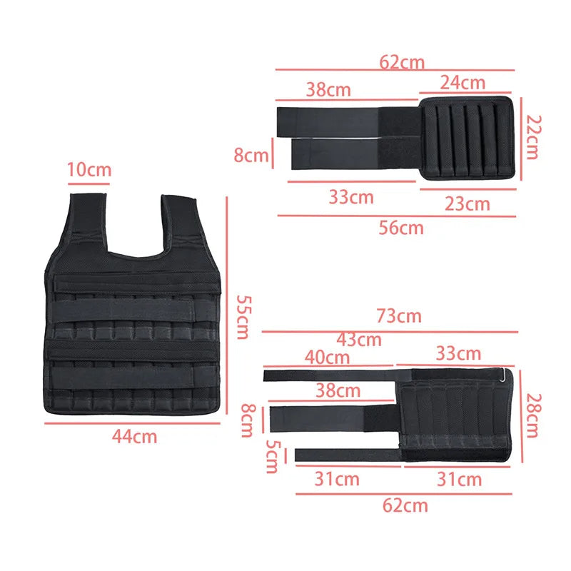 Adjustable 10-40lb Weighted Training Vest - Neoprene Comfort Fit