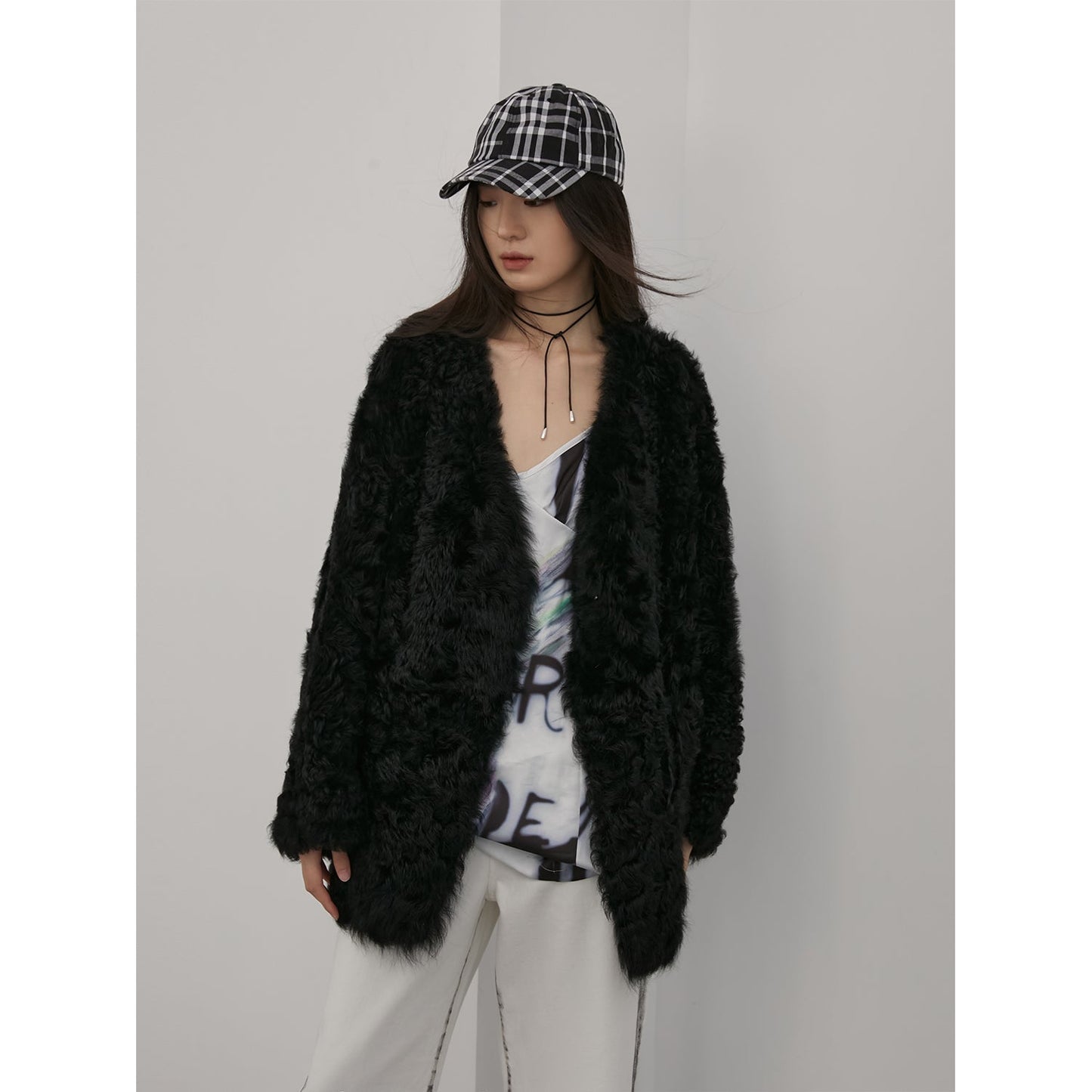 Peach Sheepskin Coat for Winter