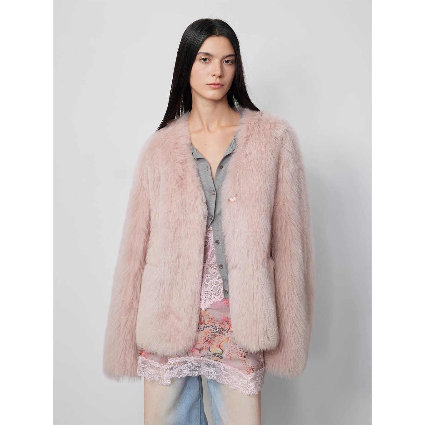 Babylon Phantom Nights Tuscan Sheepskin Pink Coat