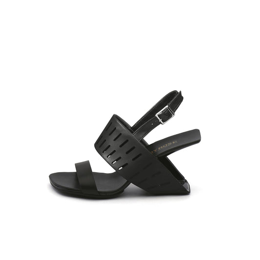Abstract Double Strap Slingback Sandals-0
