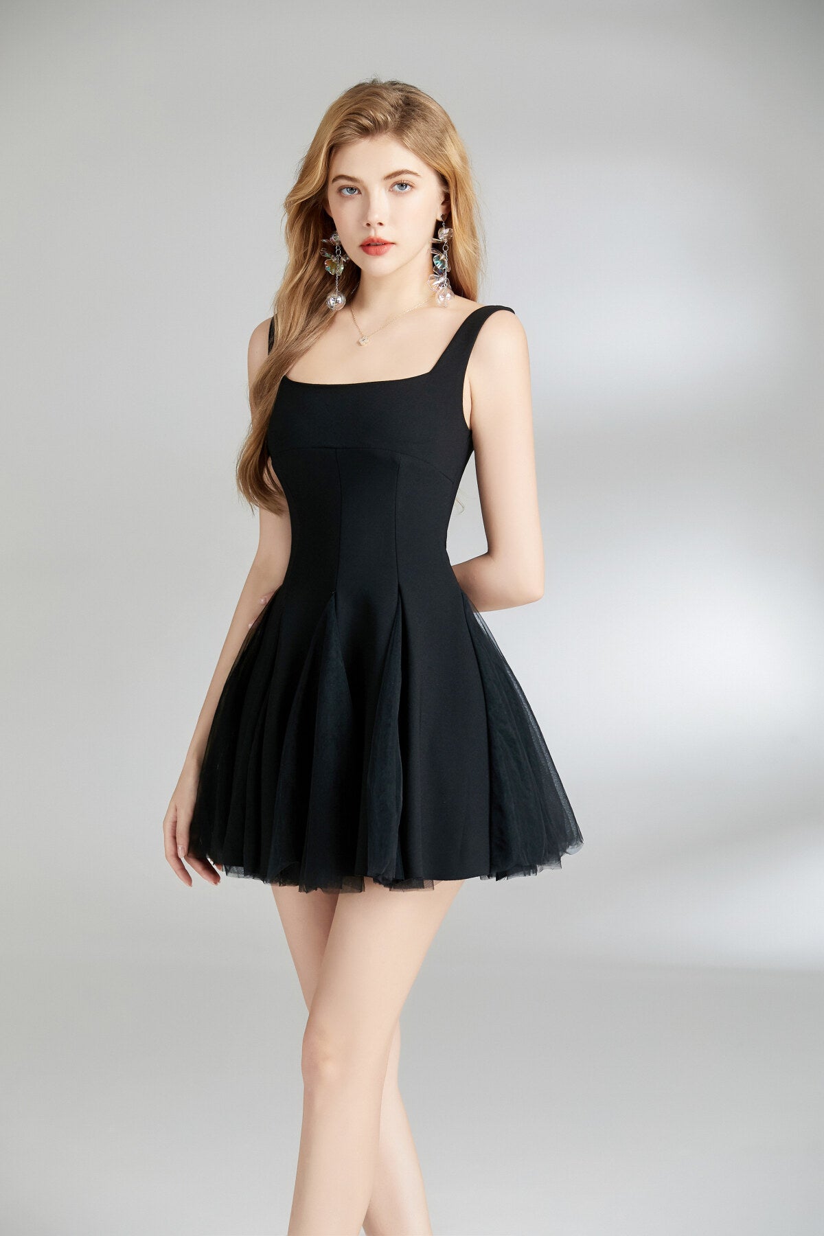 Adelina Fairy Thick Strap Pleated Maxi Dress-1