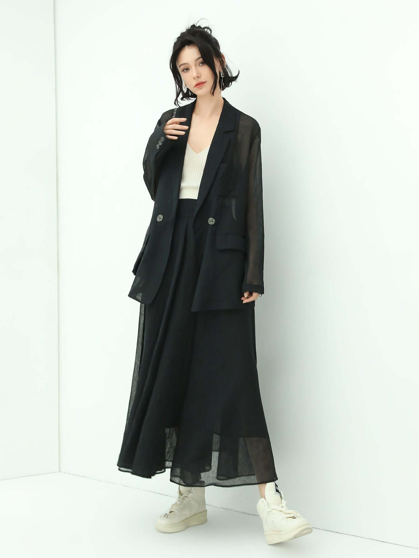 Aesthetic Full-Length Airy Multi-Layered Umbrella Skirt-0