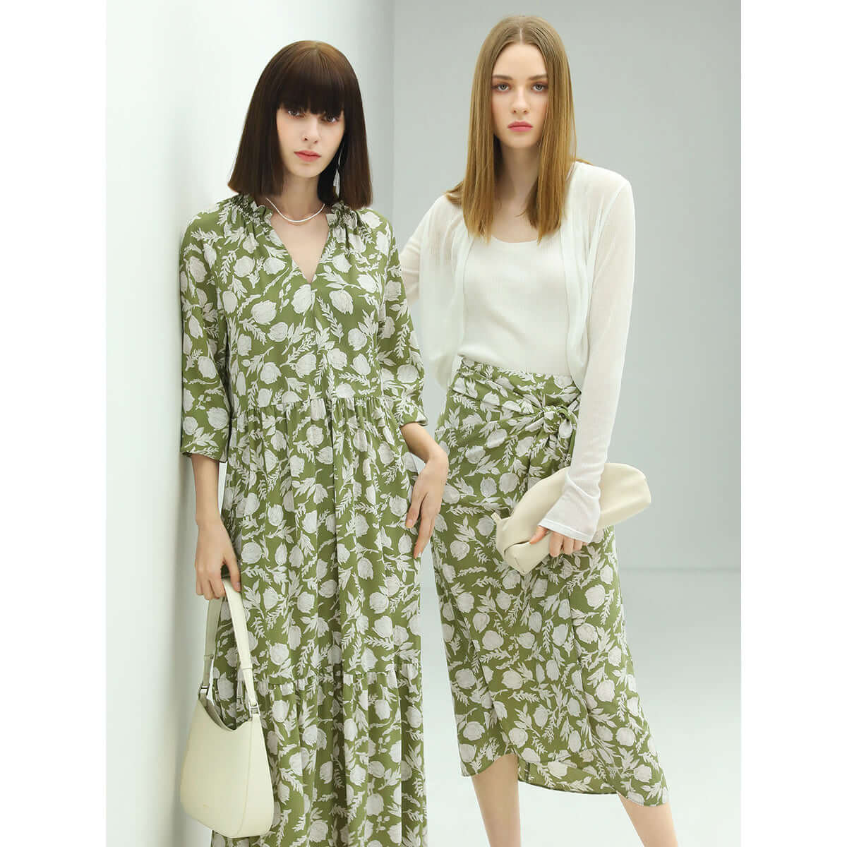 Aesthetic Side Twist Grassland Wrap Skirt-1