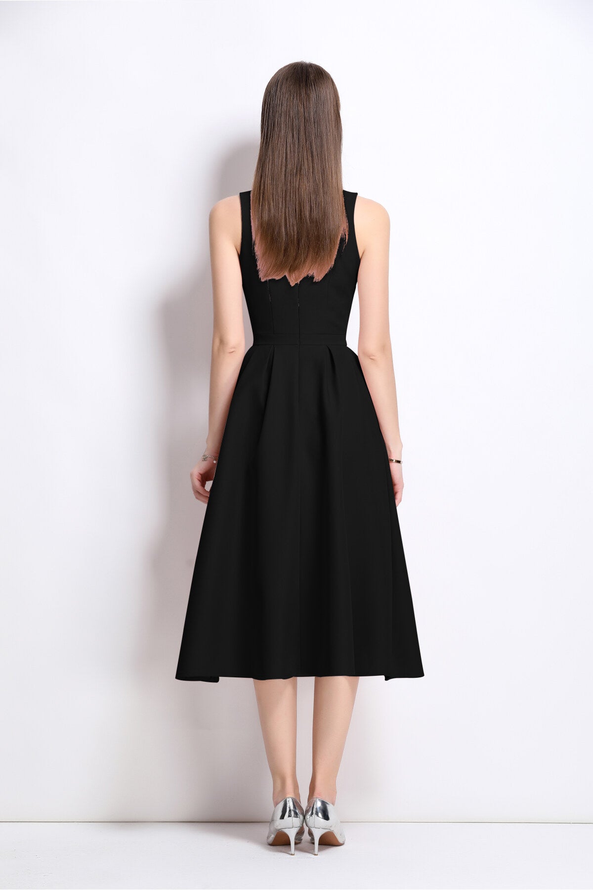 American Classic Slim Fit Waist Cinching Midi Dress-2