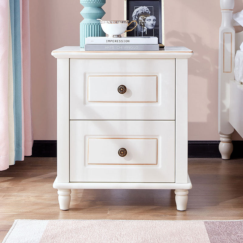 American Minimalist White Bedside Cabinet-0
