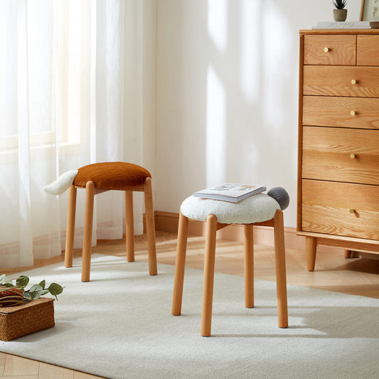Animal Tails Creative Soft Plush Backless Stool-1