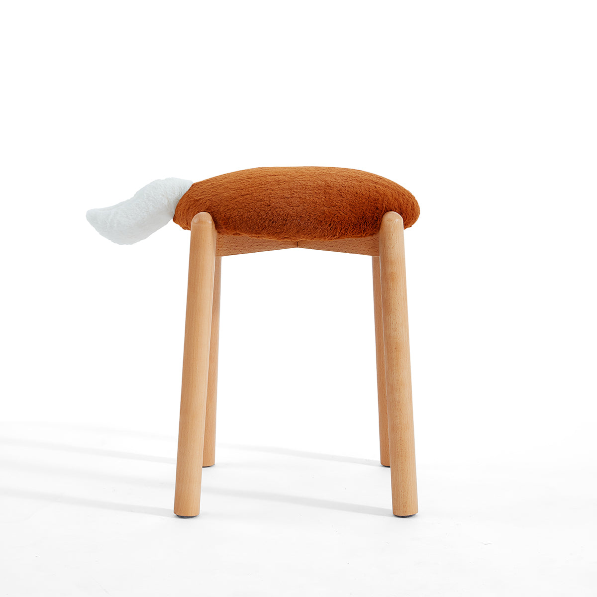 Animal Tails Creative Soft Plush Backless Stool-4