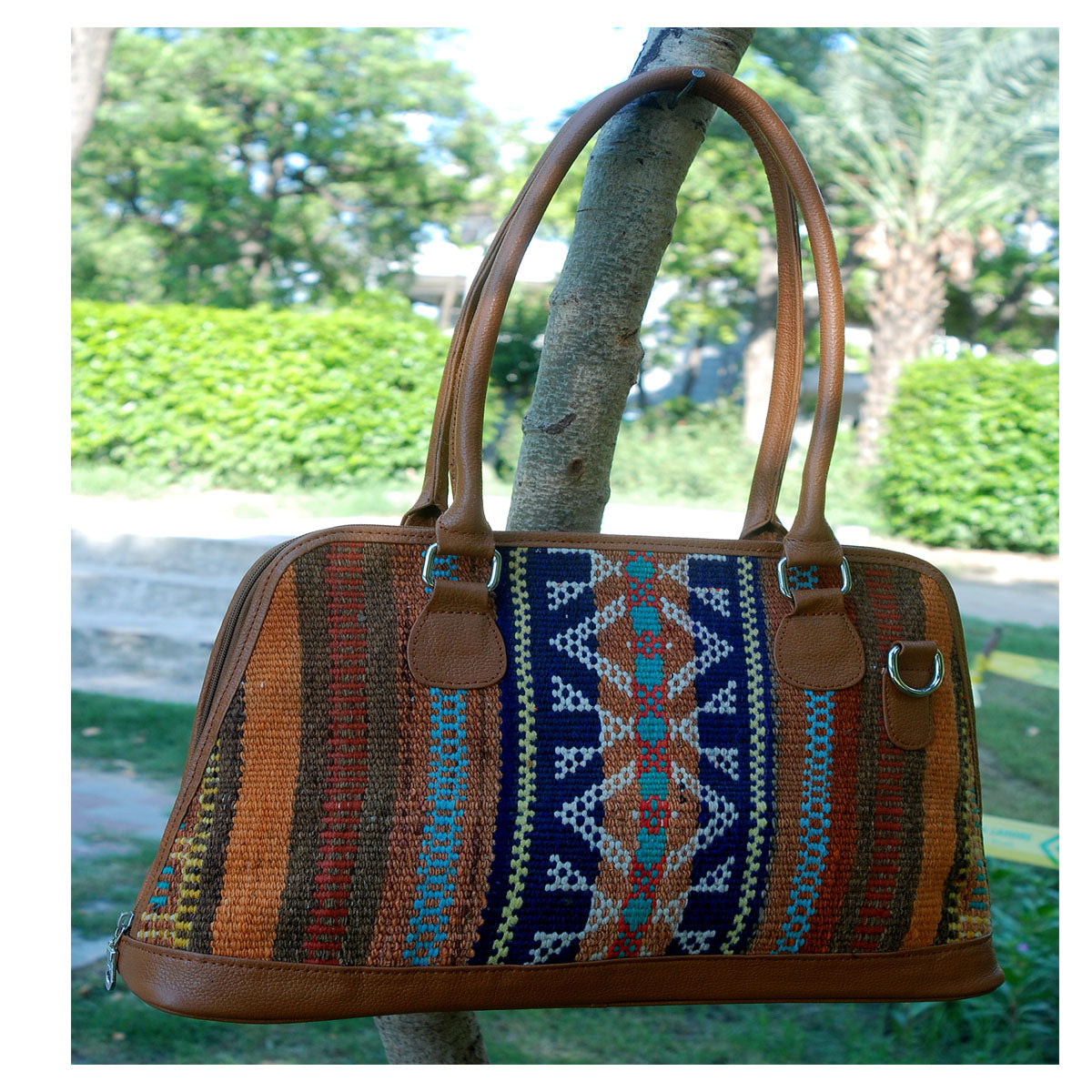 Kilim Leather Paprika Bag-4