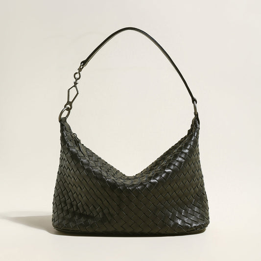 Belmont Black Slouchy Woven Shoulder Bag-0