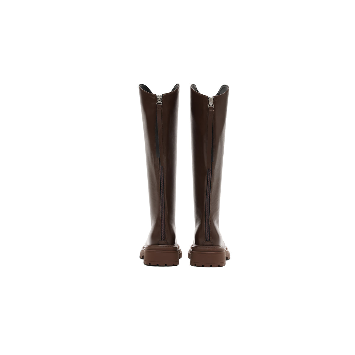 Brown Leather Knee-High Riding Boots-2