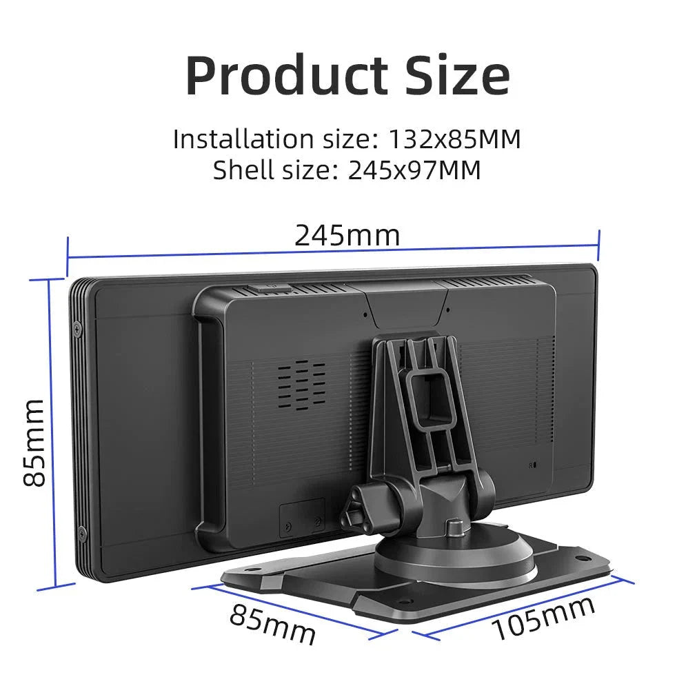 CarScreen 10.26" – Trådlös CarPlay/Android Auto + Gratis Backkamera