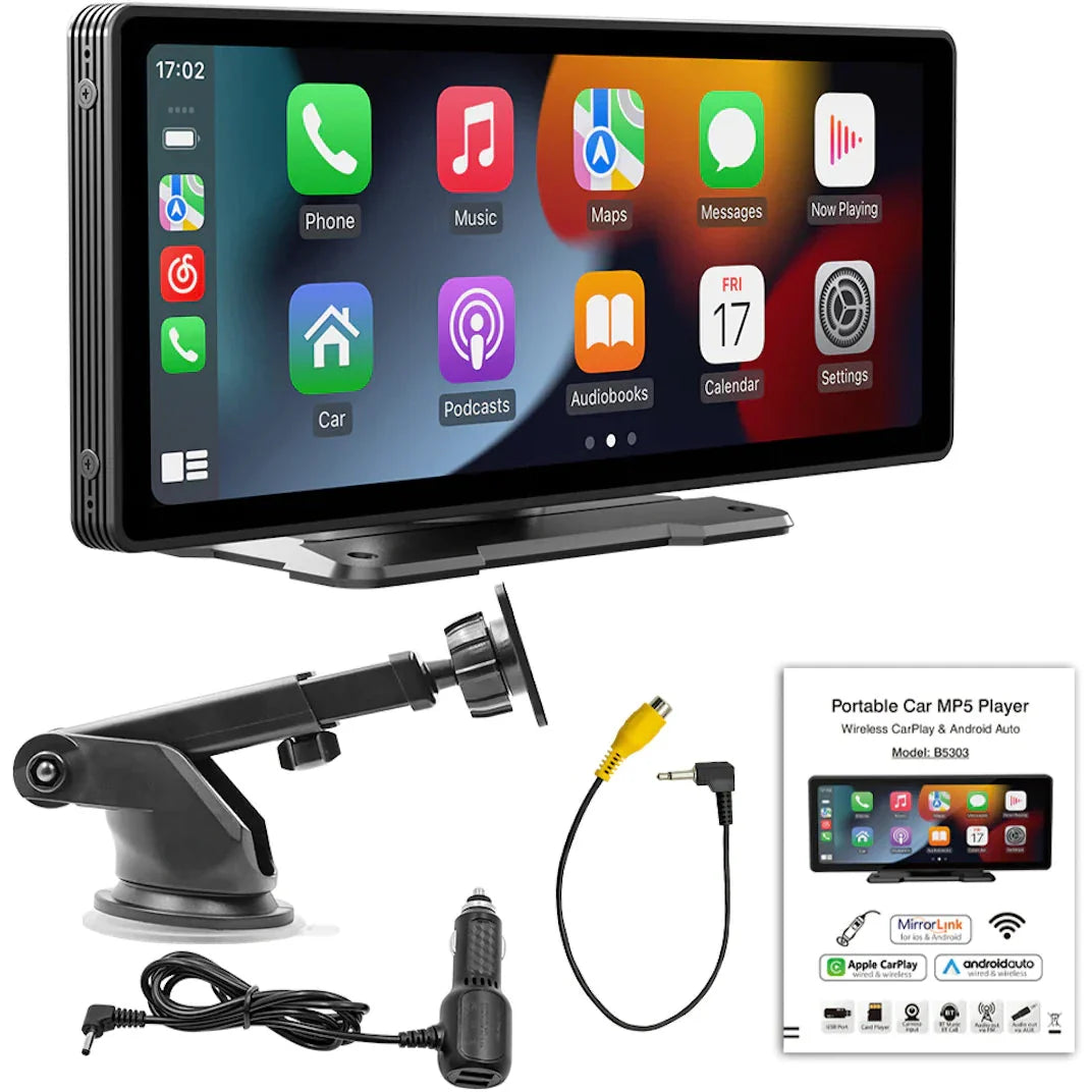 CarScreen 10.26" – Trådlös CarPlay/Android Auto + Gratis Backkamera