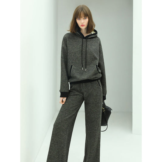 Casual Knitted Pants with Side Pockets in Charcoal-1
