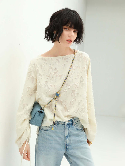Chic White Off Shoulder Chiffon Top-0