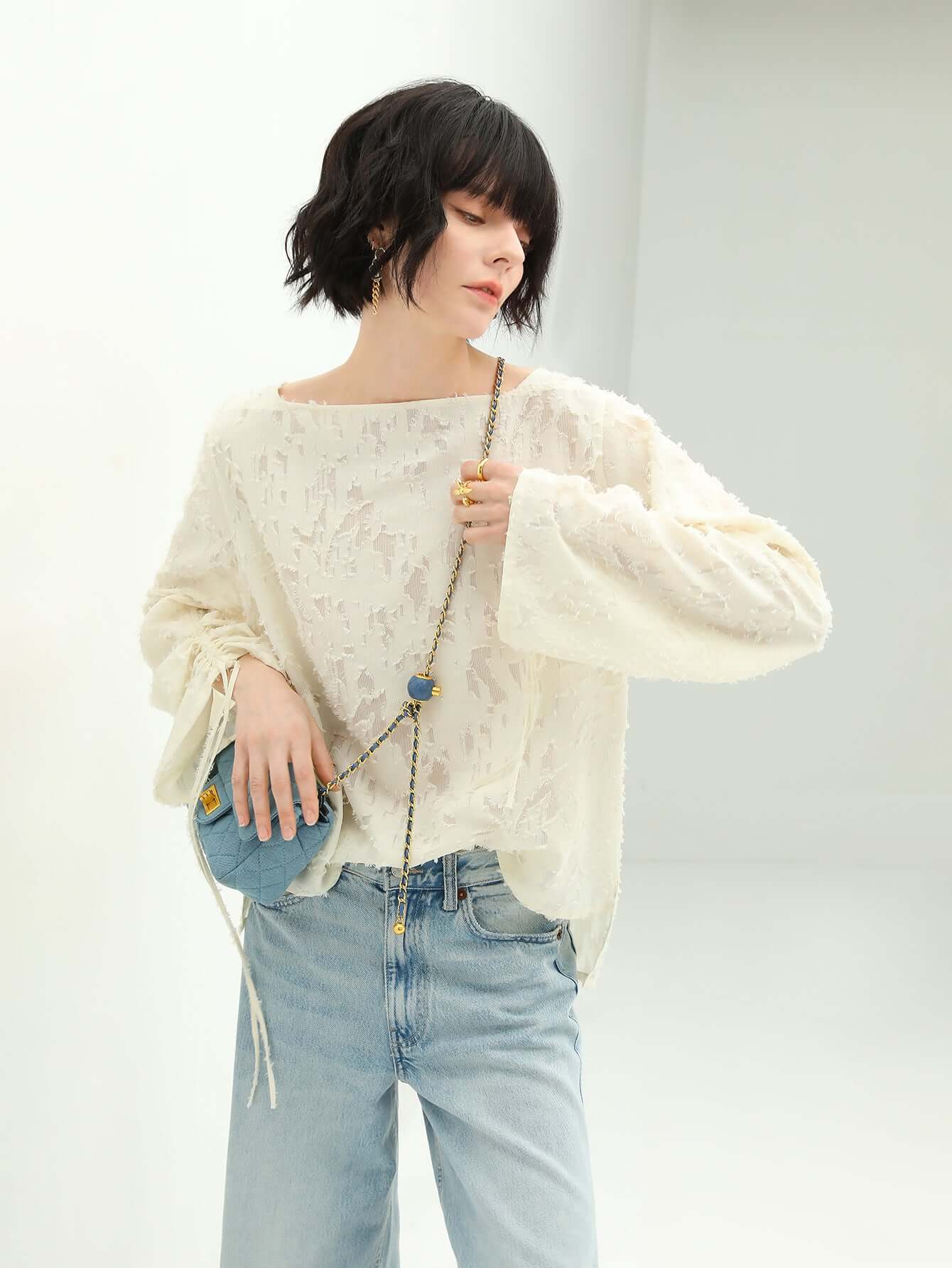 Chic White Off Shoulder Chiffon Top-2