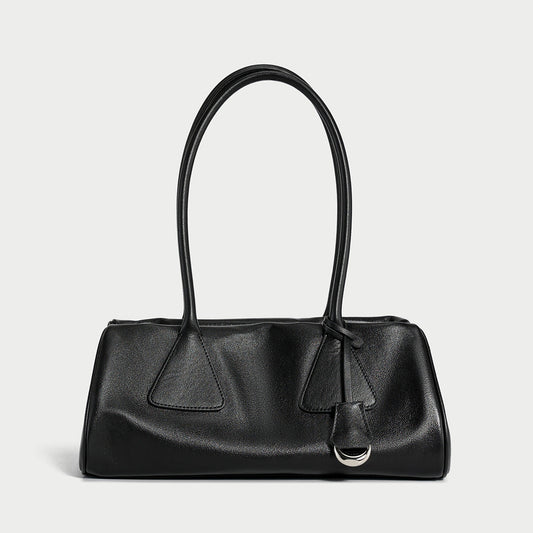 Classic Baguette Leather Shoulder Bag-0