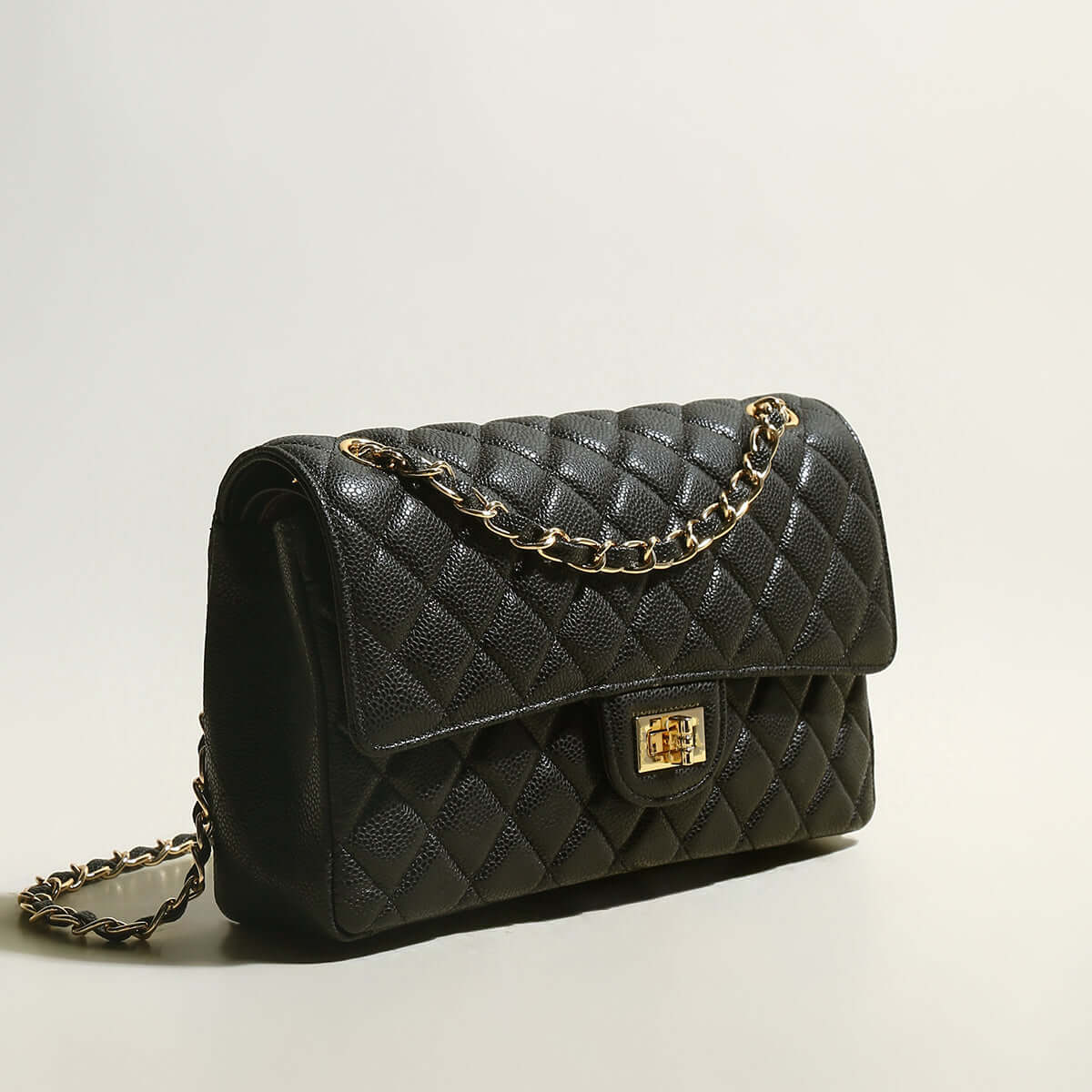 Classic Black Quilted Flap Shoulder Bag-1