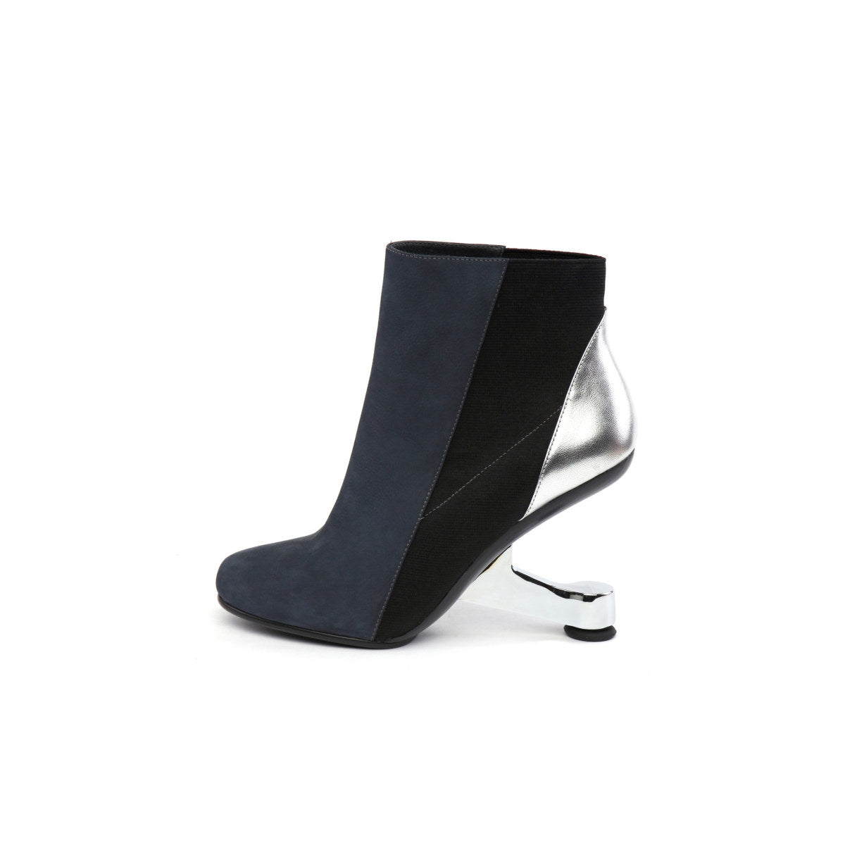 Color Block Leather Ankle Boots-6