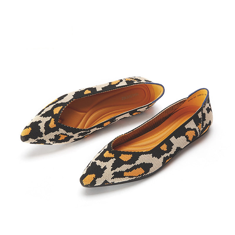 Comfortable Leopard Print Pointed Toe Flats-1