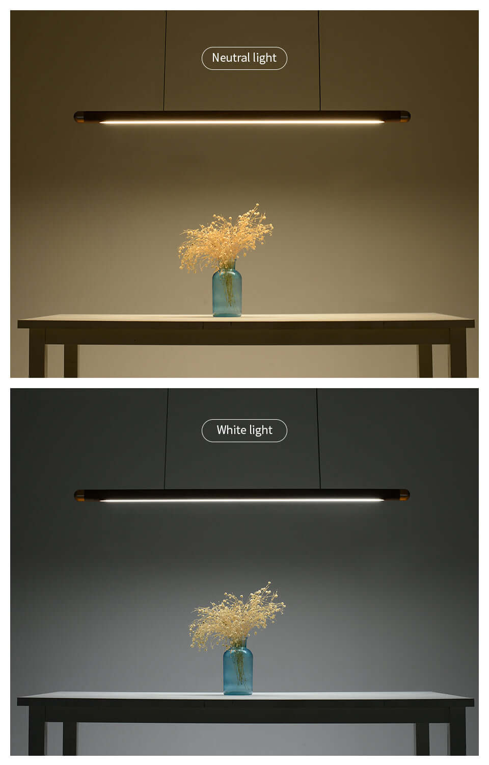 Contemporary Solid Wood and Brass Pendant Light-4