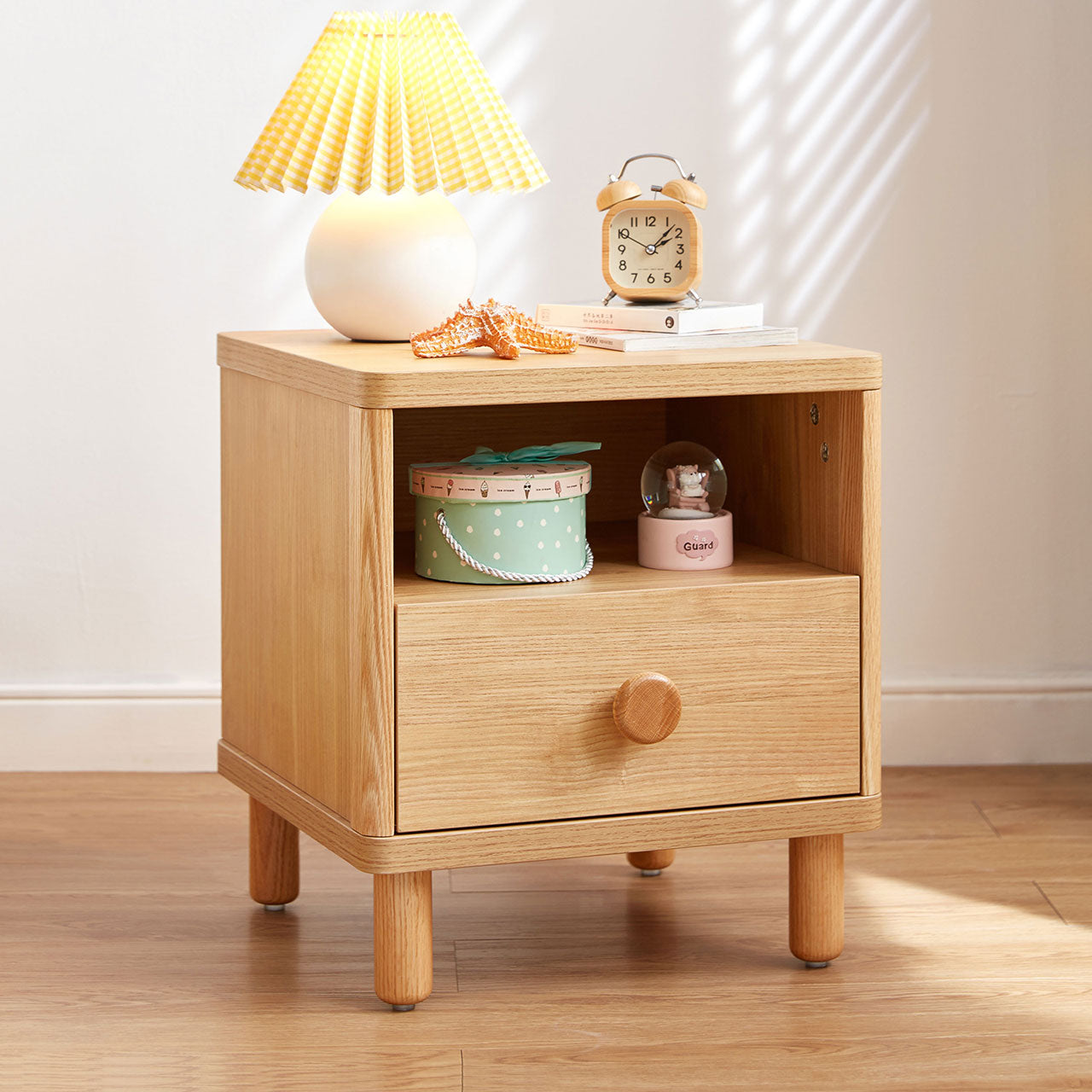 Dear Bear Kids Oak Bedside Table-3