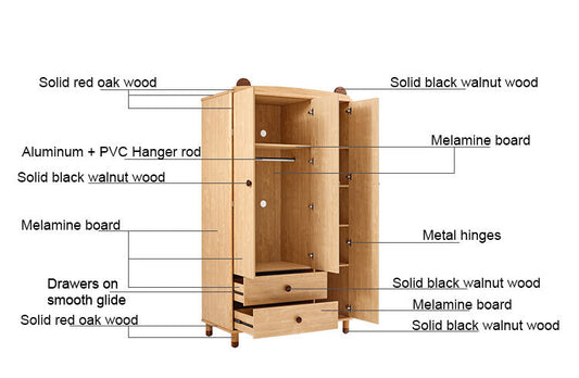 Dear Bear Kids Oak Wardrobe Closet-1