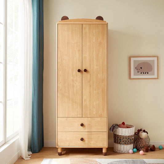 Dear Bear Kids Oak Wardrobe-0