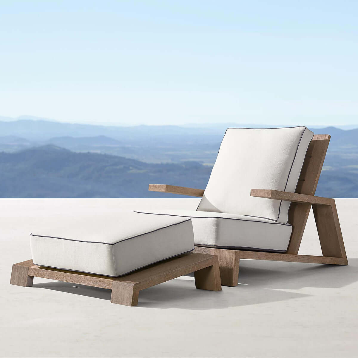 Denton Outdoor Teak Ottoman-1