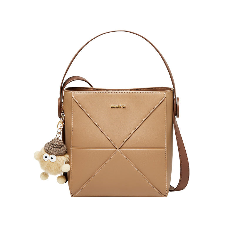 Fur-Charm Casual Crossbody Bucket Bag-5