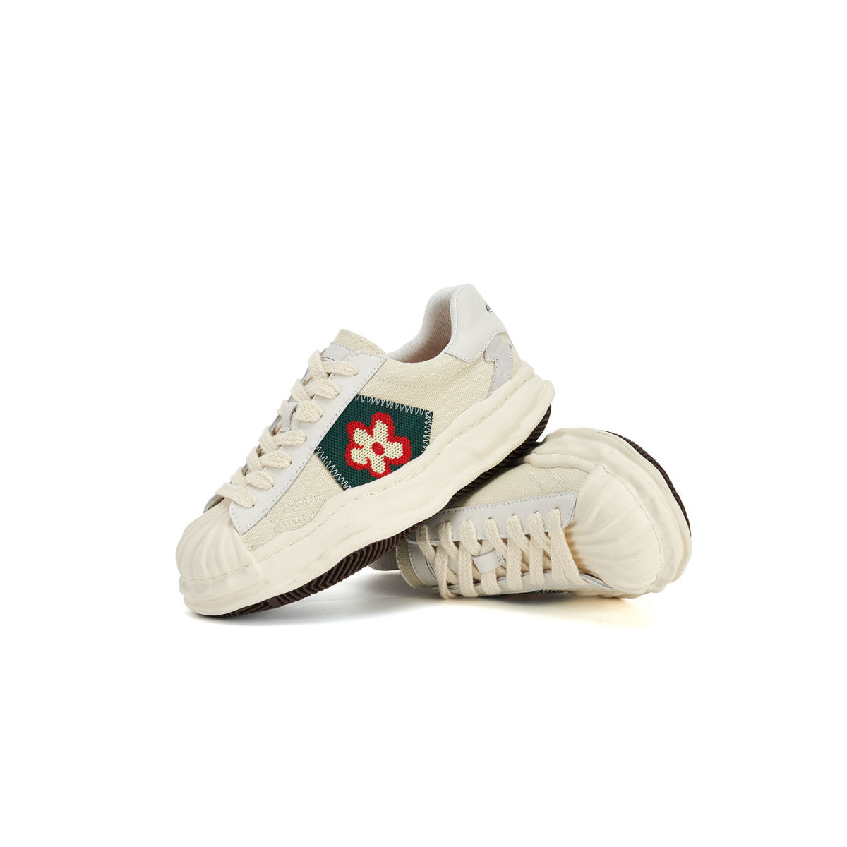 Green Patch Platform Sneakers-2