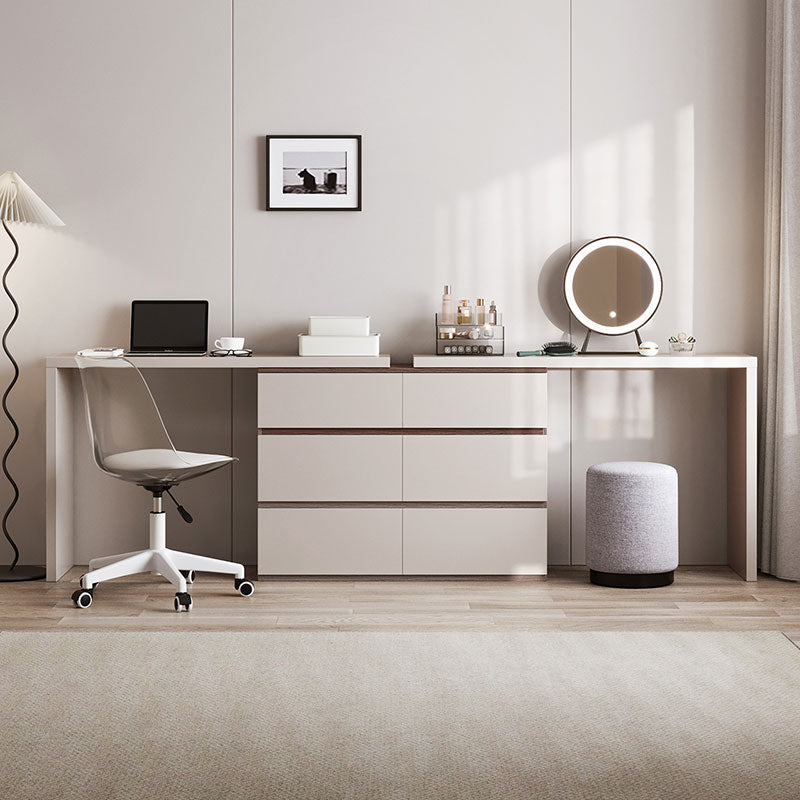 Grey Vanity Table Set with Mirror & Stool-1