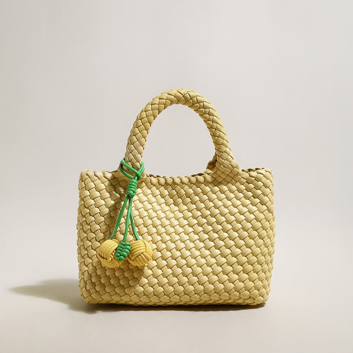 Happy Mini Woven Leather Top Handle Bag-5