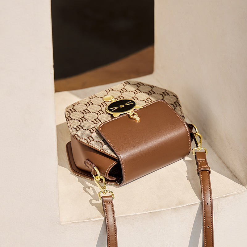 Hexagon Monogram KittyCat Shoulder Bag-1