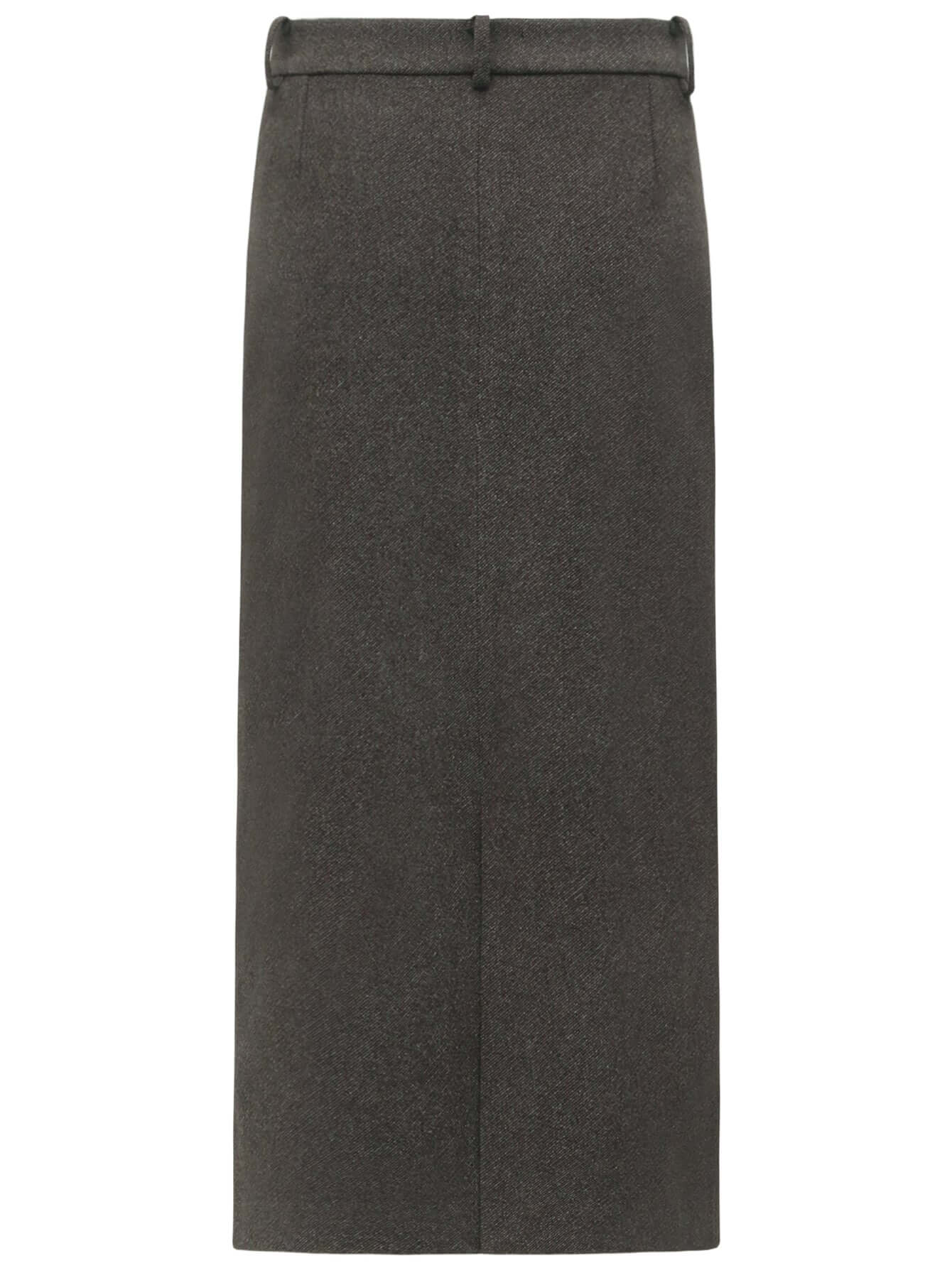 High-waisted Modern Charcoal Midi Skirt for Winter-4